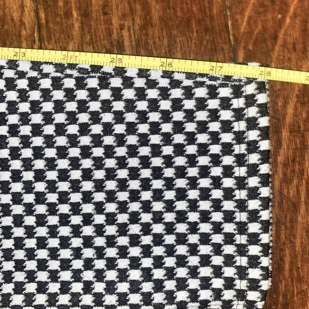 HOUNDSTOOTH HIGH WAISTED BLACK & WHITE STRETCHY PANTS SIZE M - Picture 3 of 6